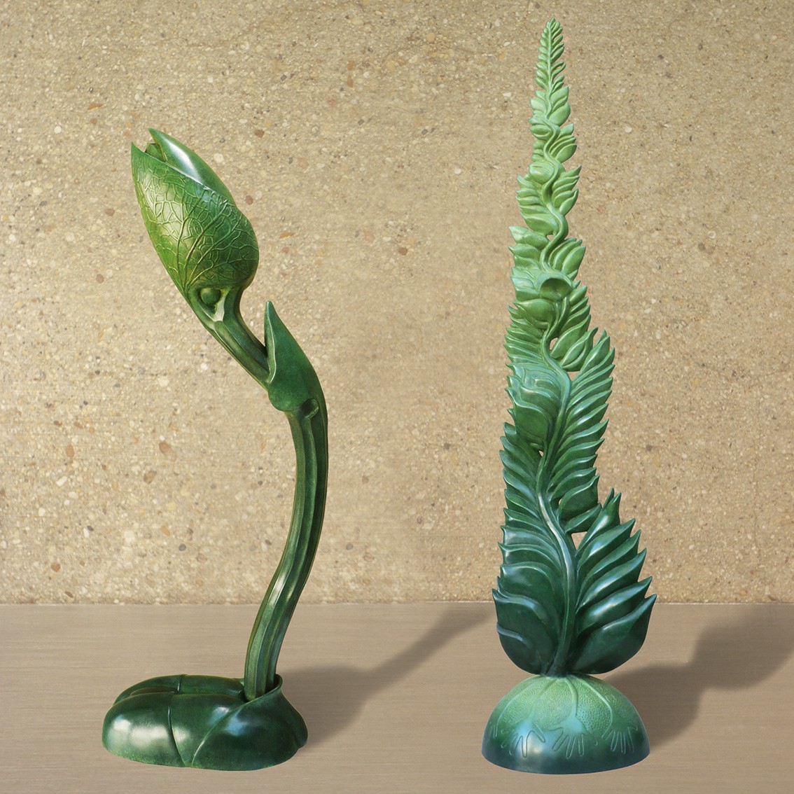 Sculpture bronze, végétale
